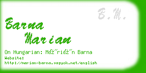 barna marian business card